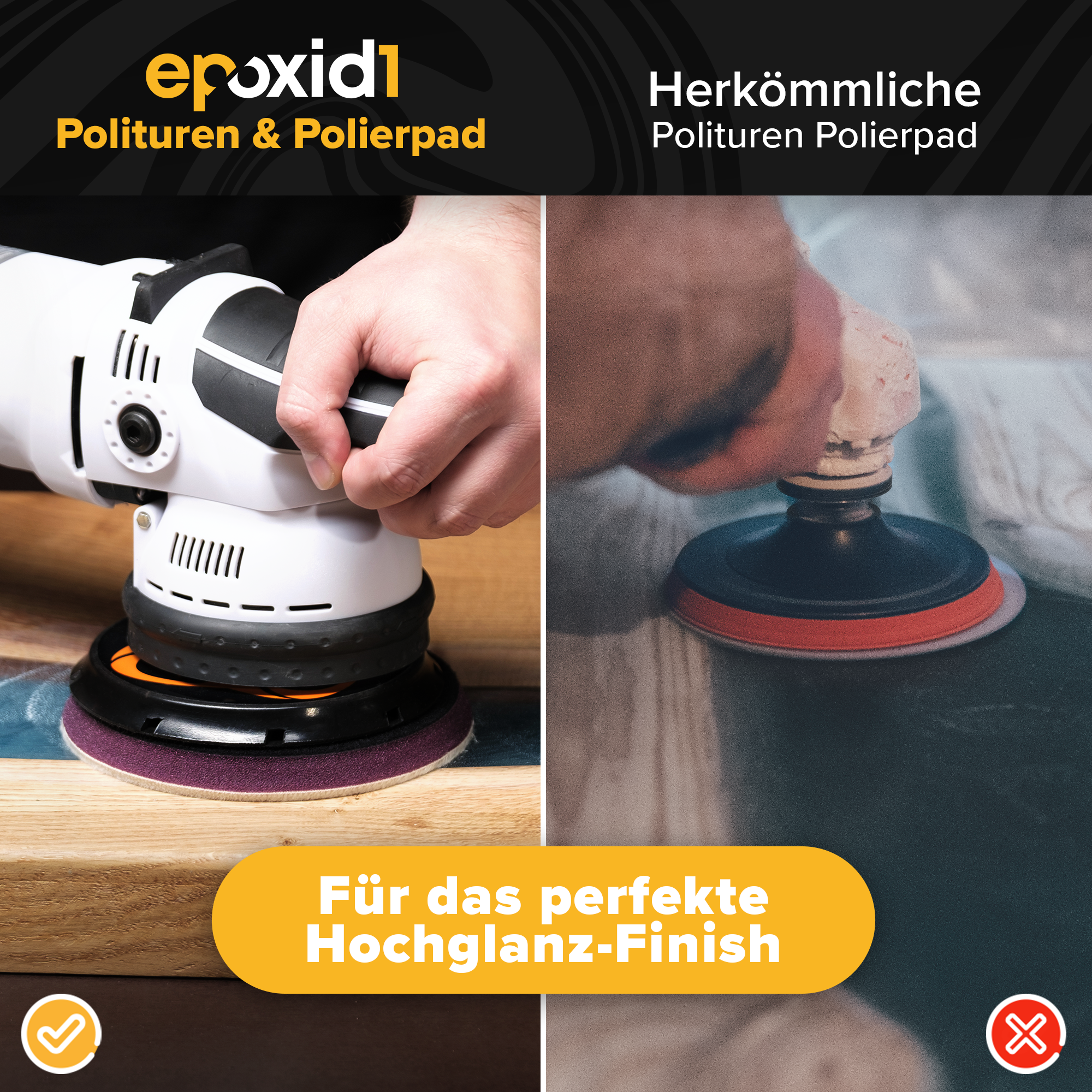 Politur Bundle - Polierpaste 250ml + 2x Kurzfell Polierpad