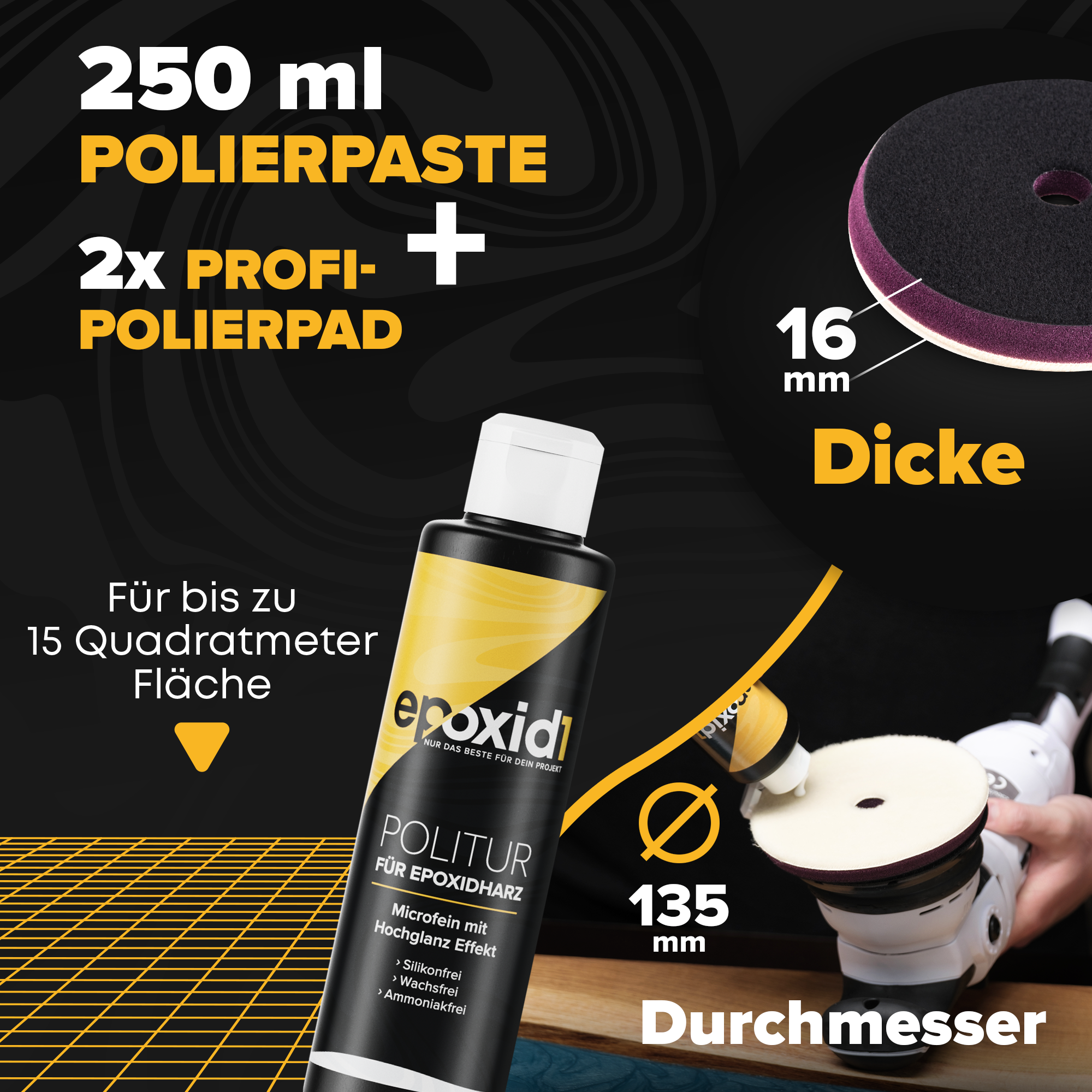 Pacchetto lucidante: pasta lucidante 250 ml + 2x tampone lucidante a pelo corto 