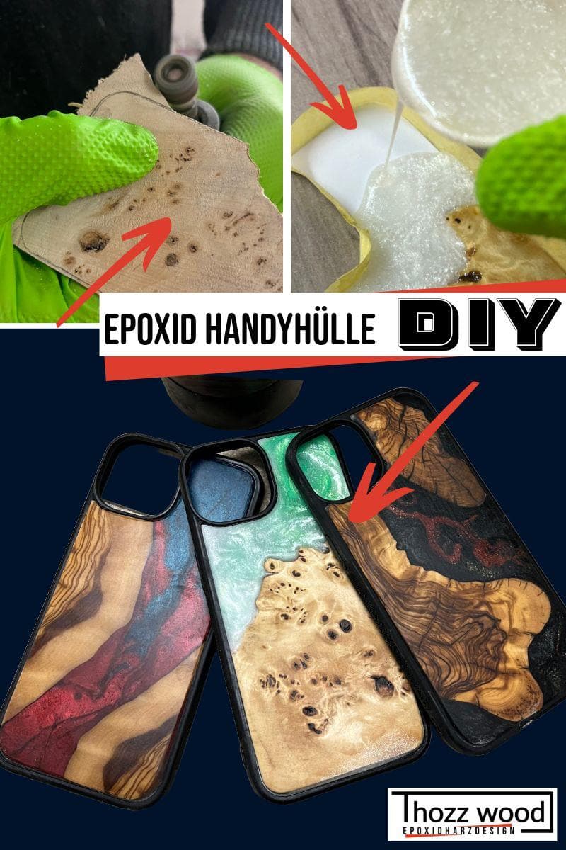 Kit de bricolage pour étui de téléphone portable avec loupe de peuplier