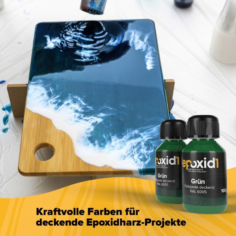 Oceantable mit gruener epoxid1 Farbpaste